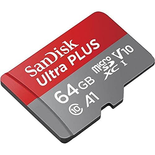 SanDisk Sandisk Ultra Plus 64GB MicroSDXC UHS-I Card with Adapter 130MB/s Class 10 U1 A1