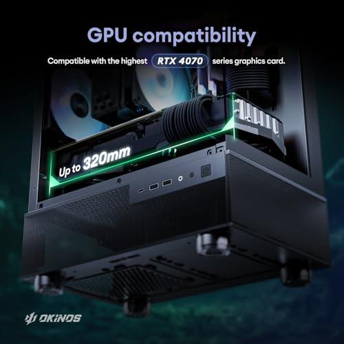 Okinos Okinos Aqua 3, Micro ATX Case, MATX PC Case with 3 X 120mm 3-Pin ARGB Fan Pre-Installed, Panoramic View Tempered Glass Front & Side Panel, with Type C Port, White