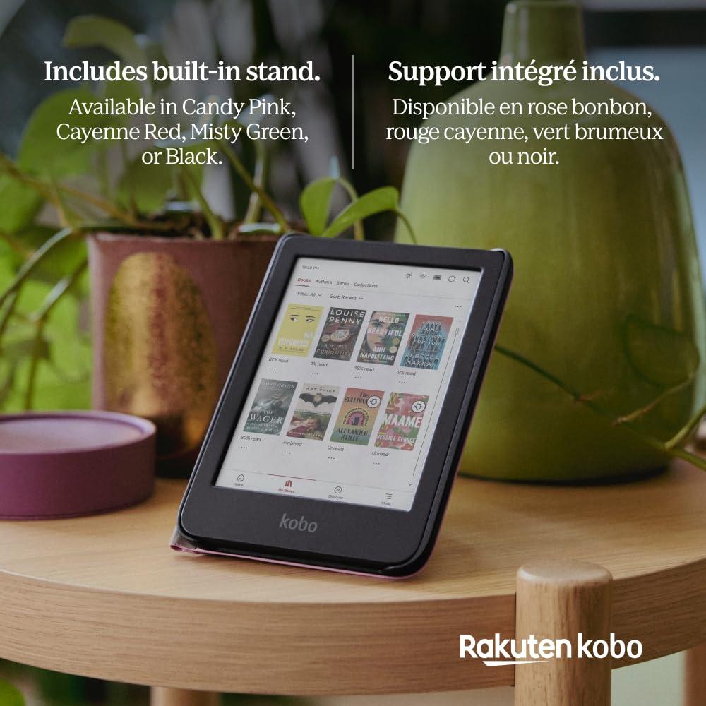 Kobo Kobo Clara Colour/BW SleepCover Case | Black | Sleep/Wake Technology | Built-in 2-Way Stand | Vegan Leather | Compatible with 6 Kobo Clara Colour/BW eReader