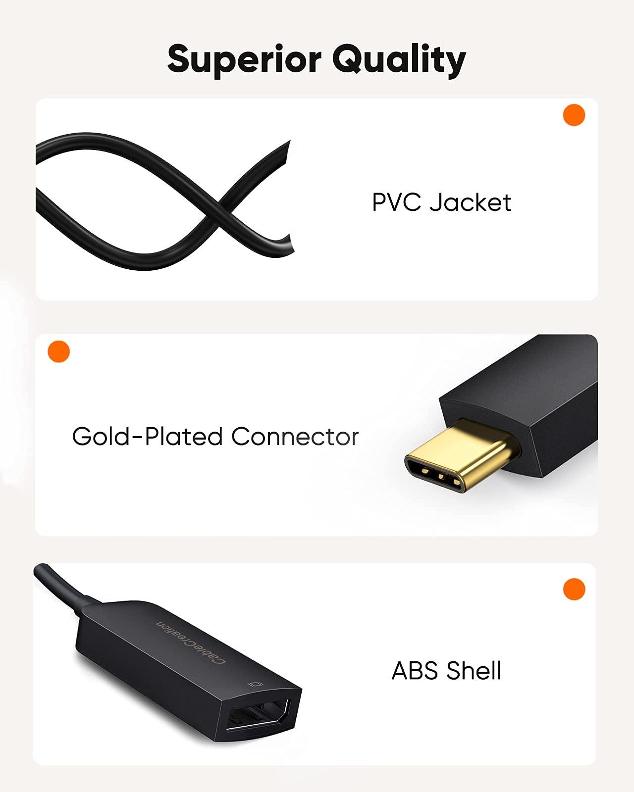 CableCreation CableCreation Mini-Size USB C to DisplayPort Adapter 4K@60Hz Bundle with USB-C to DisplayPort Converter 8K@60Hz HDR, Compatible for MacBook/Pro/Air, iPad Pro 2020, Galaxy S21/ S20, LG V30