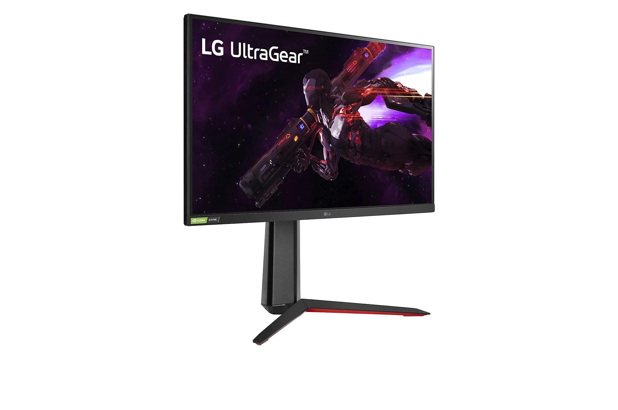 LG LG 27GP850-B Ultragear Gaming Monitor 27 inch QHD (2560 x 1440) Nano IPS Display 1ms Response Time 165Hz Refresh Rate NVIDIA G-SYNC Compatible AMD FreeSync Premium Tilt/Height/Pivot Adjustable Stand