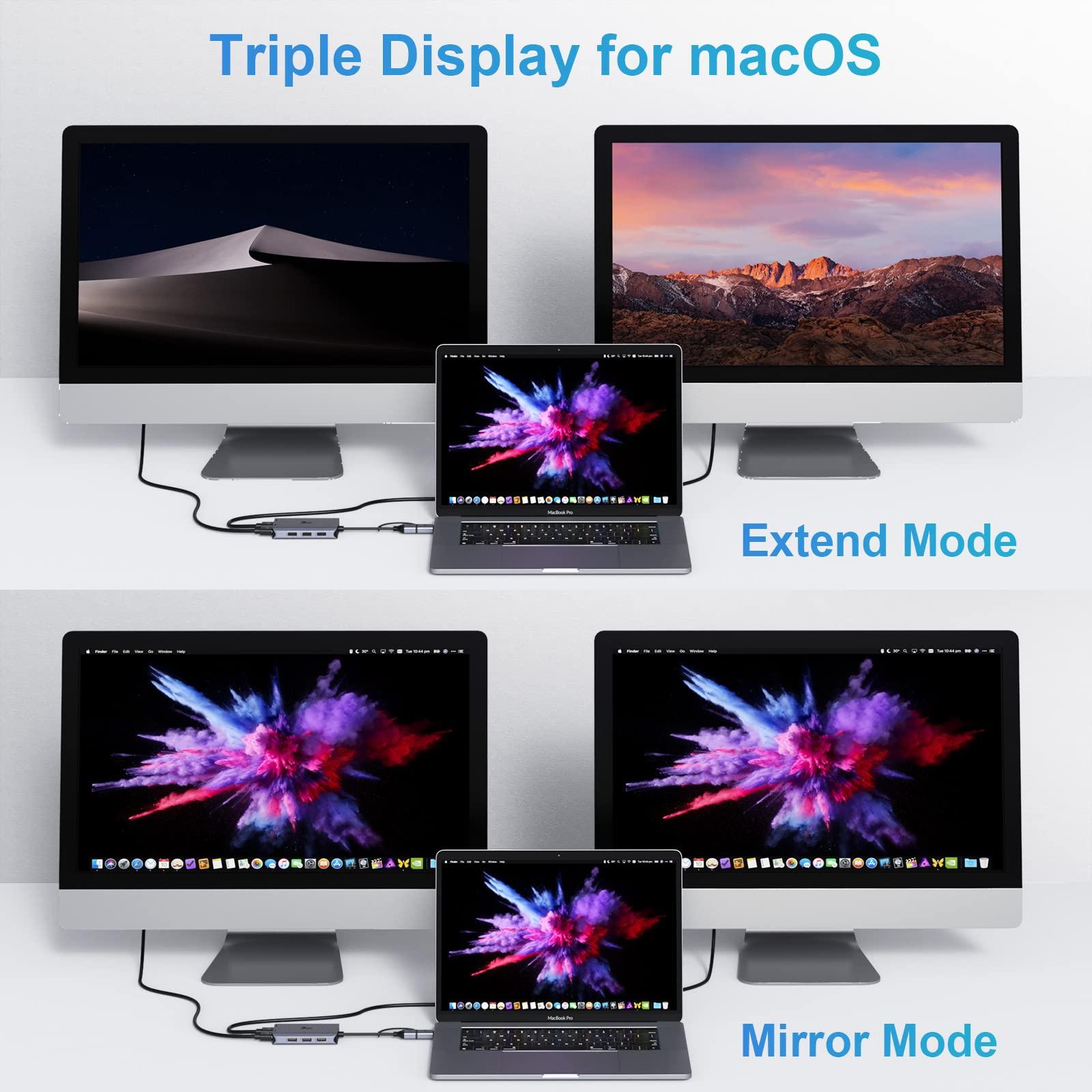 LIONWEI LIONWEI USB 3.0 to Dual HDMI Docking Station for Windows & macOS, USB C Adapter 2 Monitor Splitter for MacBook Pro/Air/M1/M2/Dell/HP/Lenovo/Surface