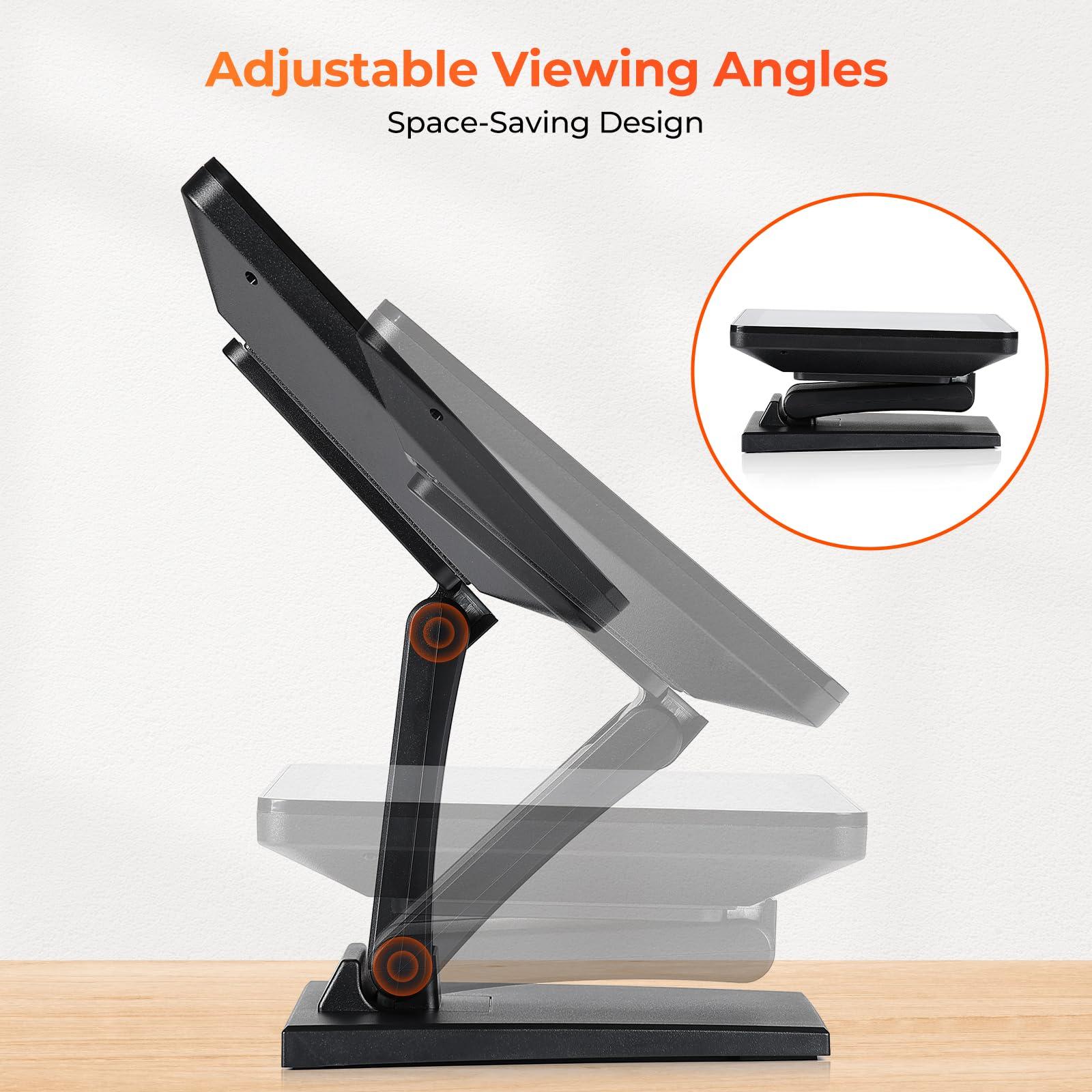 MUNBYN MUNBYN 12-inch POS Touchscreen Monitor, LED POS Monitor, HDMI/VGA Capacitive Screen Display, Foldable Stand POS Touch Screen Monitor for Retail, Restaurant, Bar, Small Business, No Driver Required