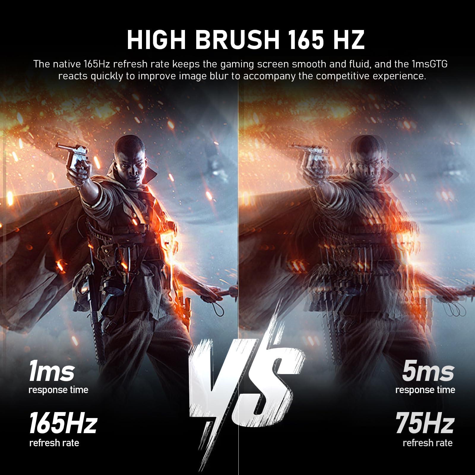 Gawfolk Gawfolk 32-inch PC Screen,2K QHD(25601440P),165Hz Curved Gaming Monitor, 1msFreeSync, 98% sRGB178 Wide Viewing AngleDisplayPortHDMI, Wall Mount Compatible 100 * 100MM Wall - Black