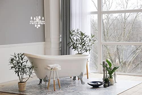 Elegant Lighting Elegant Lighting Rococo 4 Light Red Bordeaux Hanging Pendant Lamp with Royal Cut Crystal