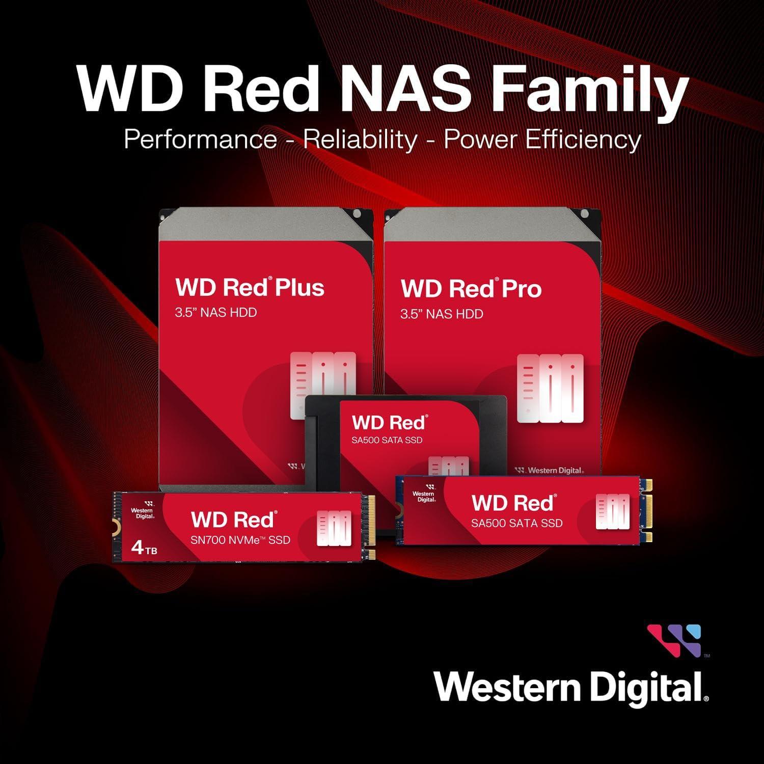Western Digital Western Digital 22TB WD Red Pro NAS Internal Hard Drive HDD - 7200 RPM, SATA 6 Gb/s, CMR, 512 MB Cache, 3.5" - WD221KFGX