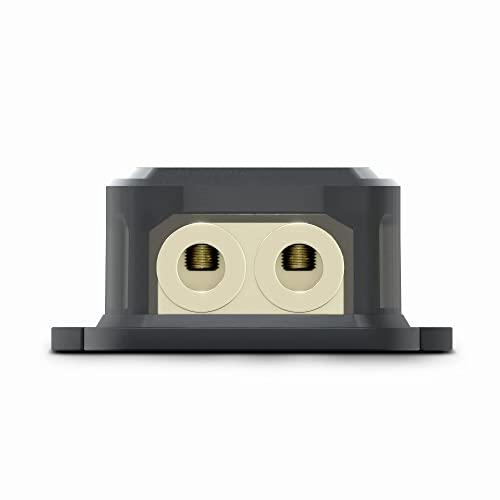 DS18 DS18 DB1020 Distribution Ground Block - 1 x 0GA in/ 2 x 0GA Out, Nickle Plated Internal Materials, High-Strength Heat Resistant Plastic Housing, Oversized Screws for Secure Connections (1 in 2 Out)