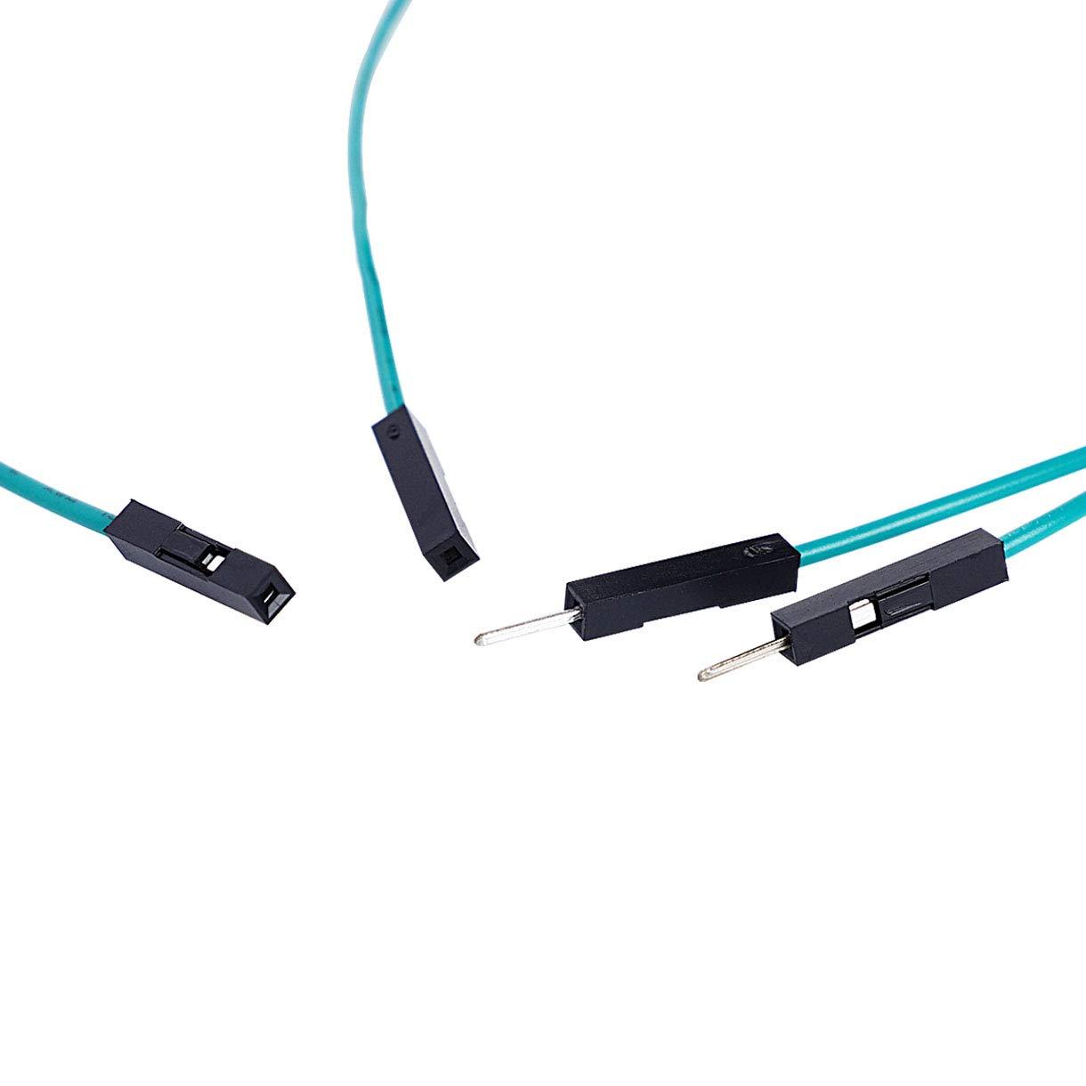 HELLOYEE Breadboard Jumper Wires Male to Female 6'' Length 0.1'' Square Head 100-Pack 10 Colors 24AWG by Hellotronics (15CM, 1P M/F)