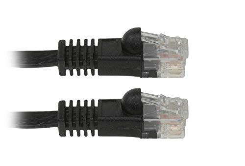 SF Cable 50 ft Cat 6 Unshielded (UTP) Flat Ethernet Network Cable-Black