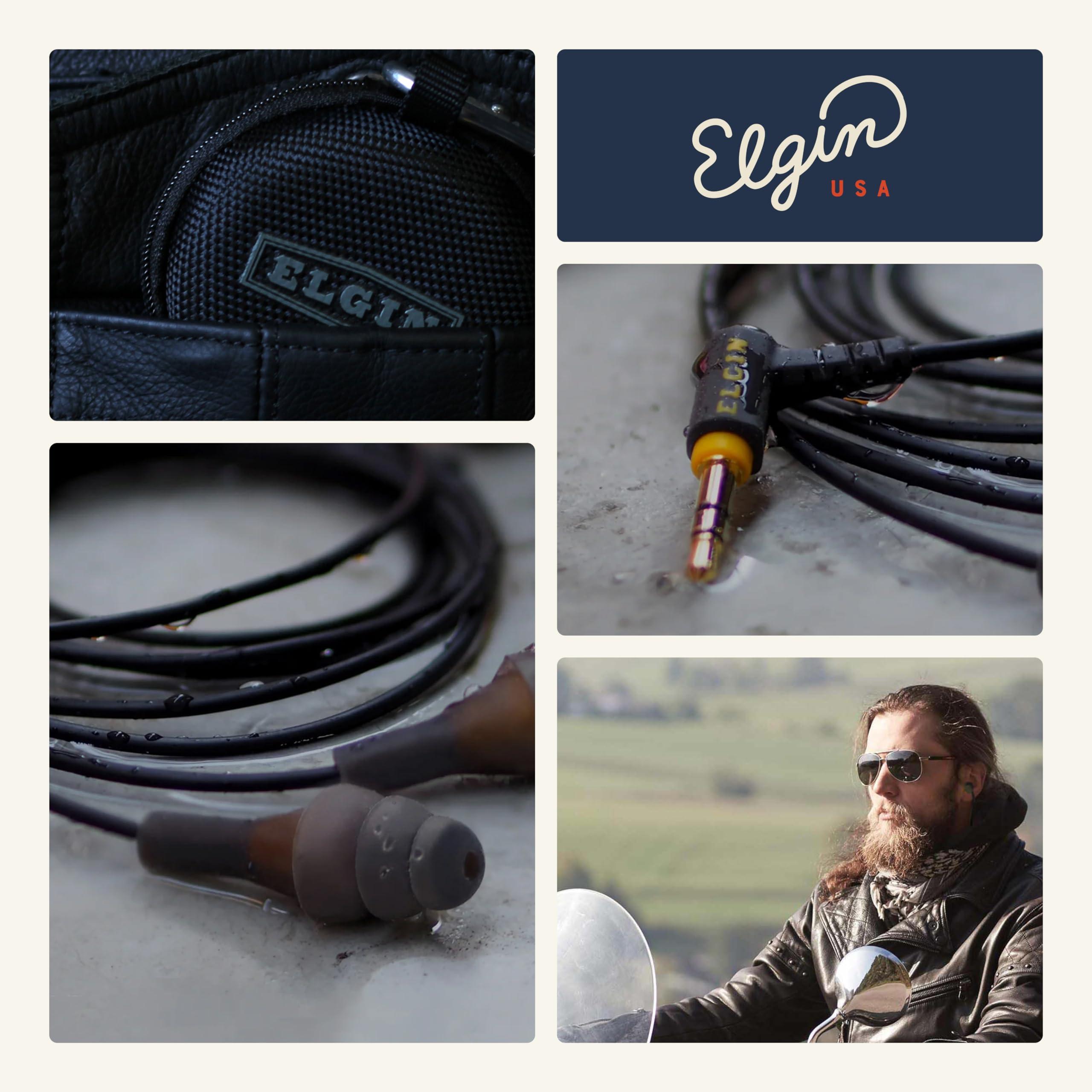 Elgin Elgin Ruckus Earplug Headphones, ANSI Certified 25dB Noise Reduction, IP65 Rated for Dust and Water Resistance, Ideal for Construction and Outdoor Work, Durable w/Kevlar-Braided Cables, Stealth Black