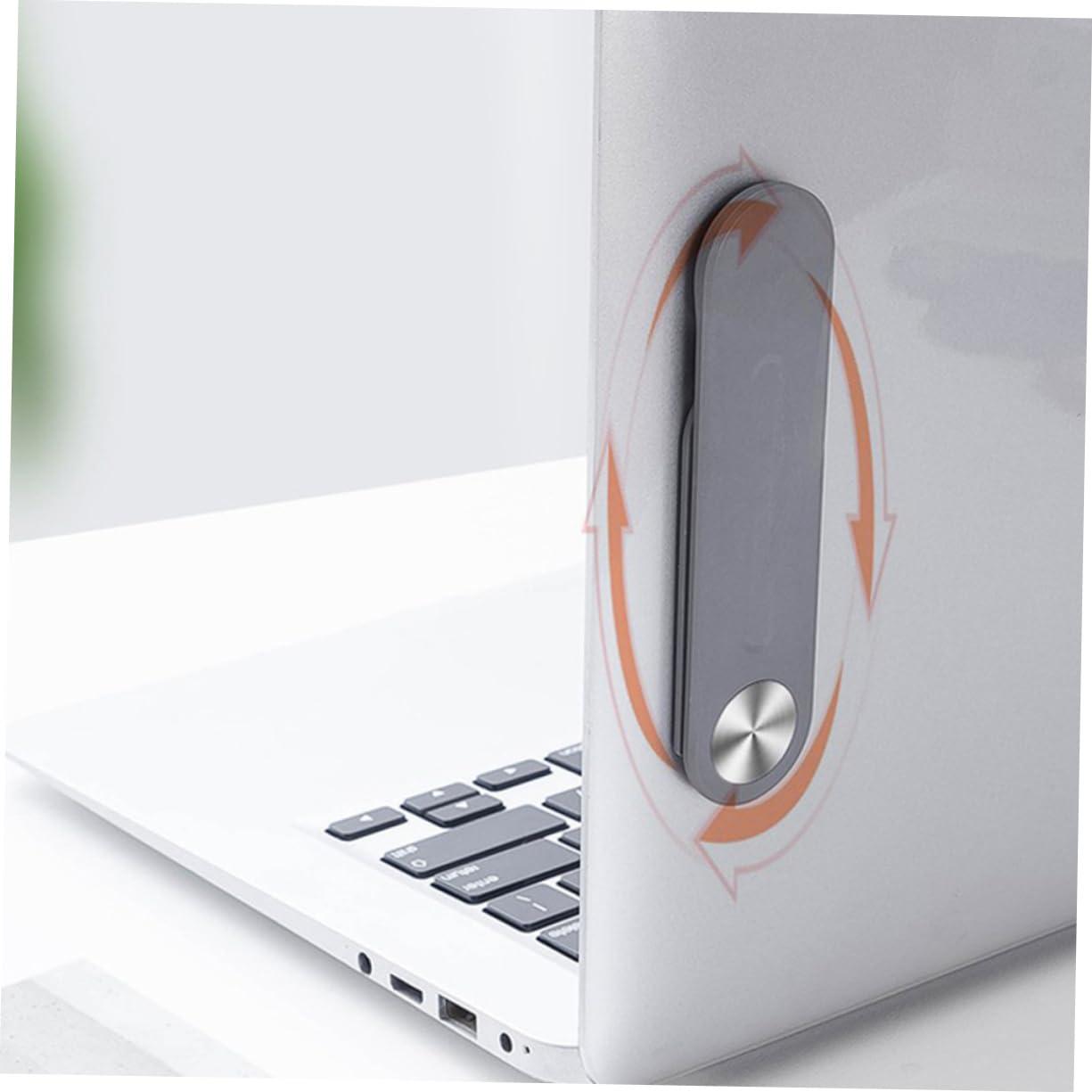 jojofuny jojofuny 1pc Fixed Clip on Monitor Screen Side Cell Phone Holder Foldable Phone Holder Computer Screen Stand Phone Side Mount for Laptop Cell Phone Stand Foldable Phone Stand Abs Silver