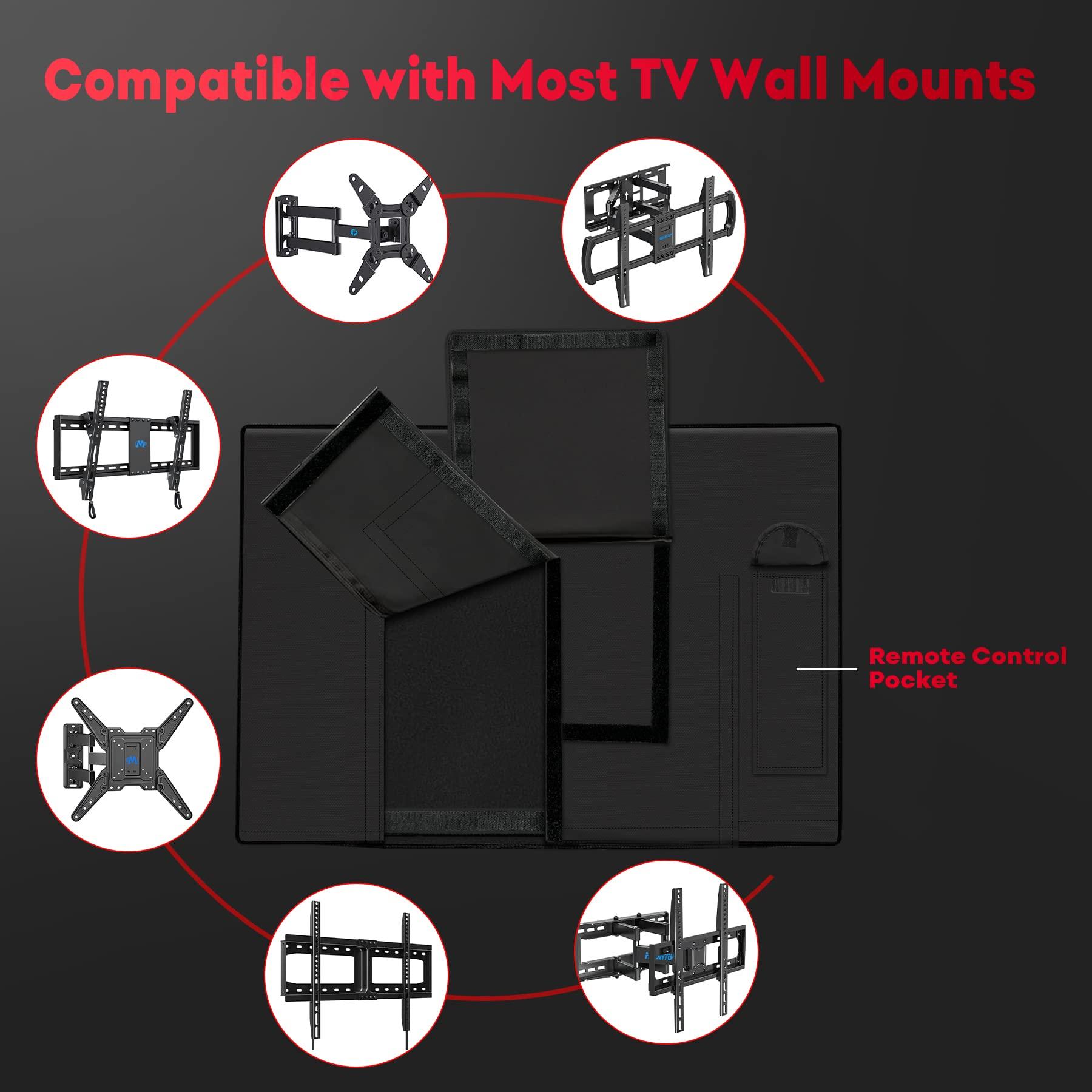 Zettum Zettum Outdoor TV Cover 75 Inch - 600D TV Cover Weatherproof & Waterproof for 70 to 75 Inch Outdoor TV, Heavy Duty TV Enclosure Protector for Outside Flat Screen TV (Size: 70"L x 6"D x 43"H)