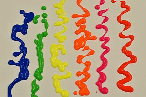 DIRECTGLOW LLC DirectGlow UV Blacklight Reactive Fluorescent Tempera Party Paint (6 Color Assortment, 16 Ounce Bottles)