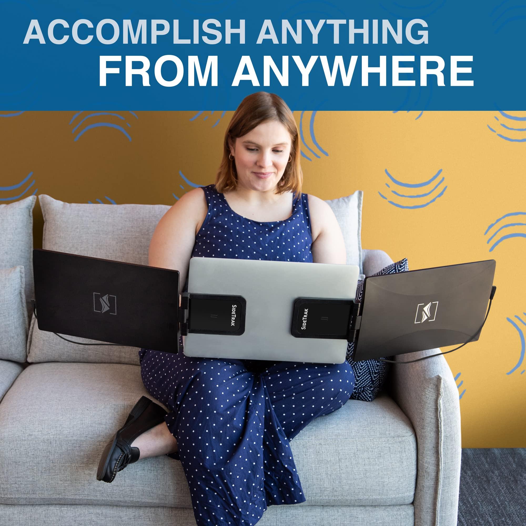 SideTrak SideTrak Swivel Triple 14\"\" Patented Attachable Portable Monitor - FHD TFT Laptop Triple Screen with Kickstand, For Mac, PC, and Chromebook, Fits All Laptops, Powered by USB or Mini HDMI Port (Triple)