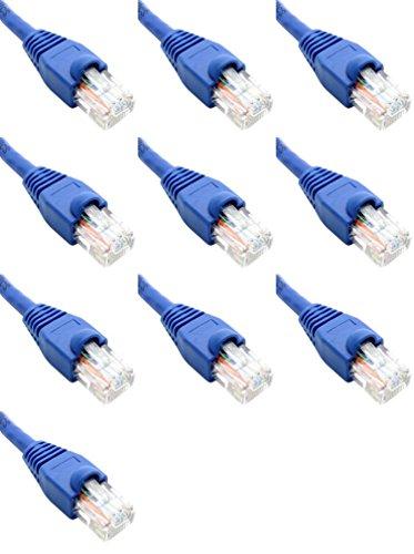 Ultra Spec Cables 5 Feet Cat6 Slim Ethernet Network Patch Cables Blue RJ45 m/m (10 Pack)
