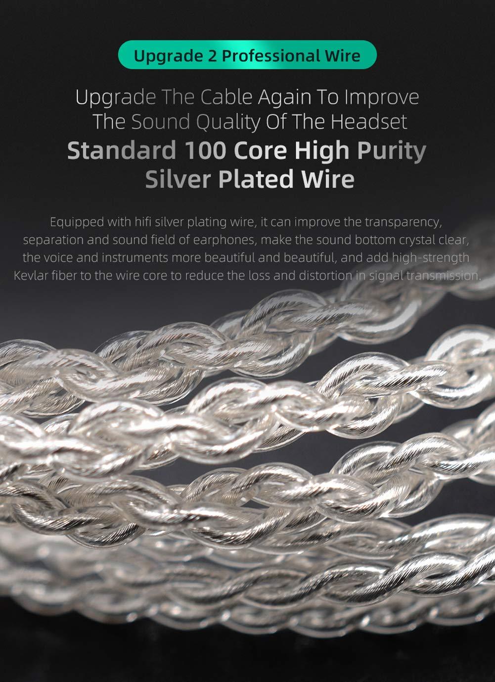 erjigo KZ ZST X in-Ear Monitors, Upgraded Dynamic Hybrid Dual Driver ZSTX Earphones, HiFi Stereo IEM Wired Earbuds/Headphones with Detachable Cable for Musician Audiophile (with Mic, Purple)