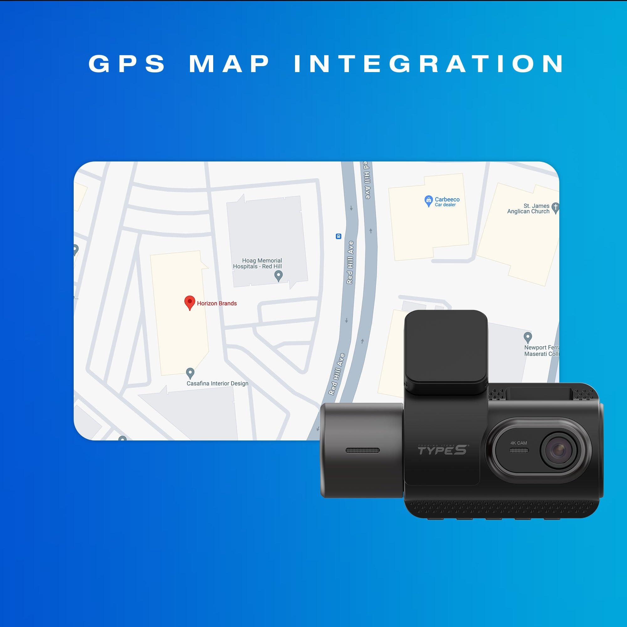 TYPE S TOURING ITEMS Type S T401 4K Dual View Dash Cam with AI Driver Assistance and in-Car Surveillance Camera, AI-Powered Lane, Car, Pedestrian Recognition