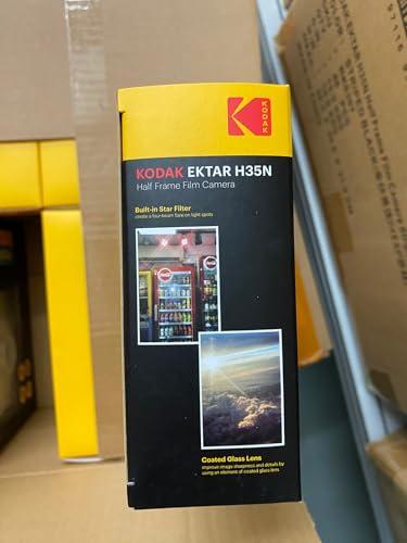 KODAK KODAK EKTAR H35N Half Frame Film Camera Bundle with Kodak Ultramax 400/24EXP 35mm Roll Film (Striped Silver, Bundle)