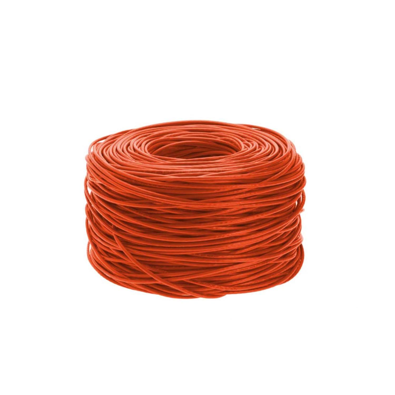 SATMAXIMUM CAT6 Cable 1000ft Solid Conductor 23AWG 4 Pair 550MHz Unshielded Twisted Pair (UTP), Bulk Ethernet LAN CCA Wire, Pull Box (Orange)