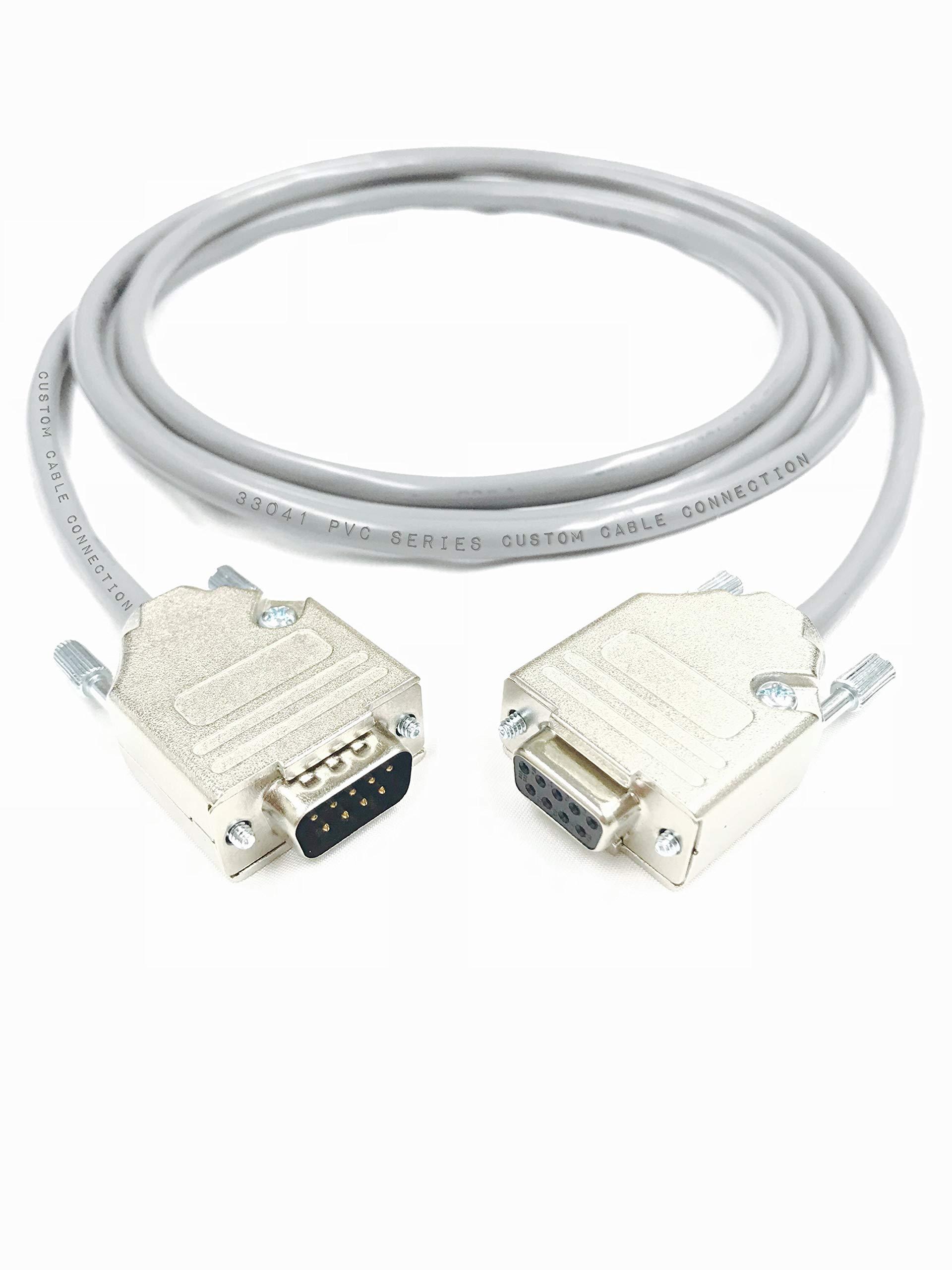 Custom Cable Connection 150 Foot DB9 Male to Female RS232 Extension Serial Cable - 24 AWG with Grey PVC Jacket - Made in USA by Custom Cable Connection