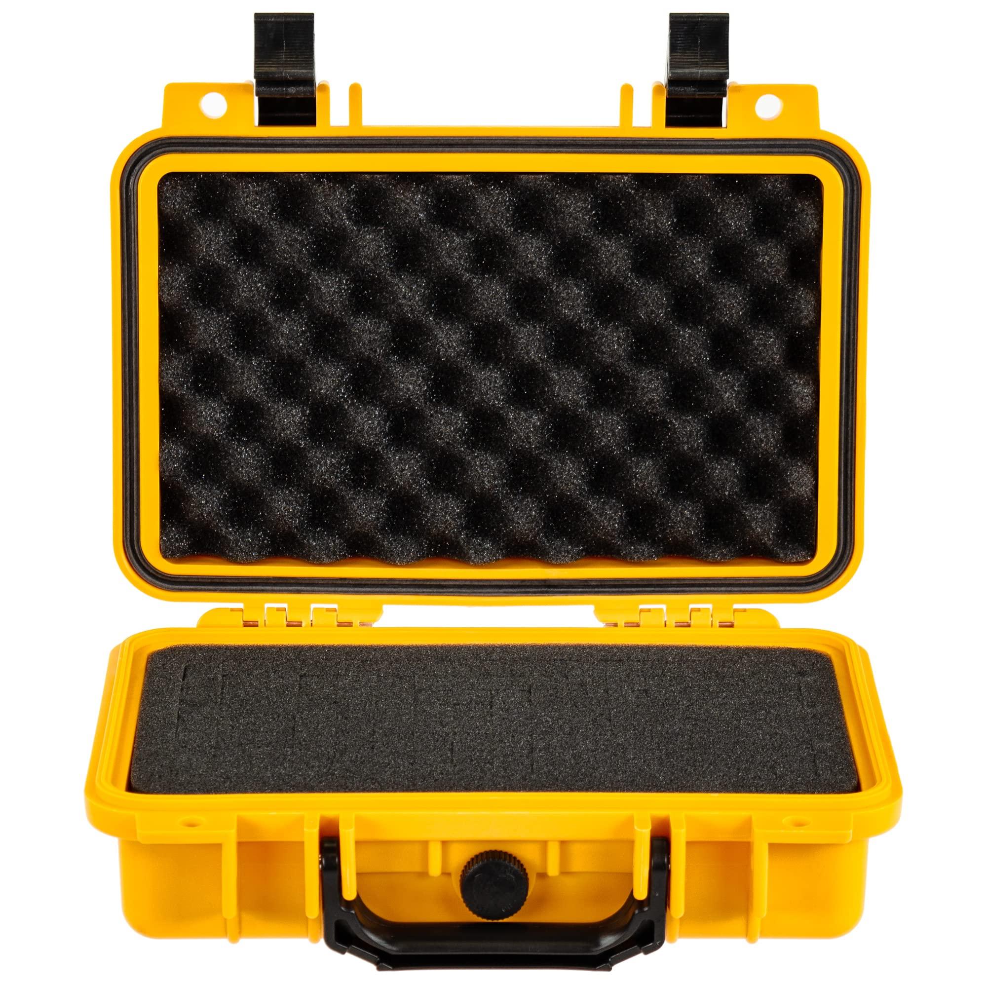 Eylar Eylar Protective Gear and Camera Hard Case Waterproof Dry Box with Foam 11.6 Inch 8.3 Inch 3.8 Inch (Yellow)