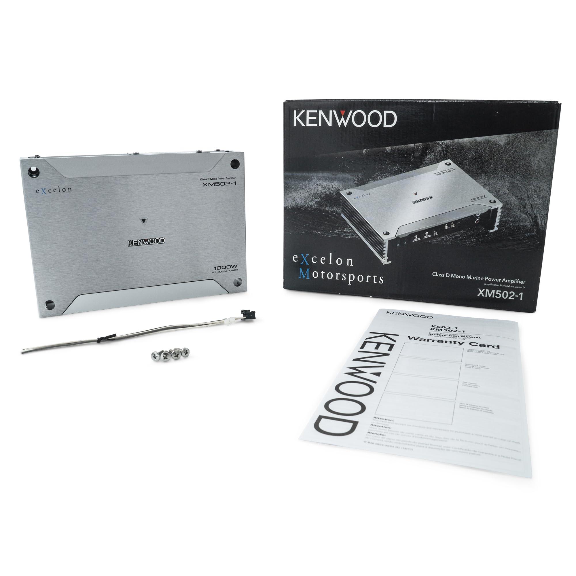 Kenwood KENWOOD XM502-1 Excelon Marine/Motorsport Mono Subwoofer Car Amplifier | 500W RMS | Class-D Design | Weatherproof & Compact | Bass Boost & Subsonic Filter | Remote Control Compatible | 2-Year Warranty