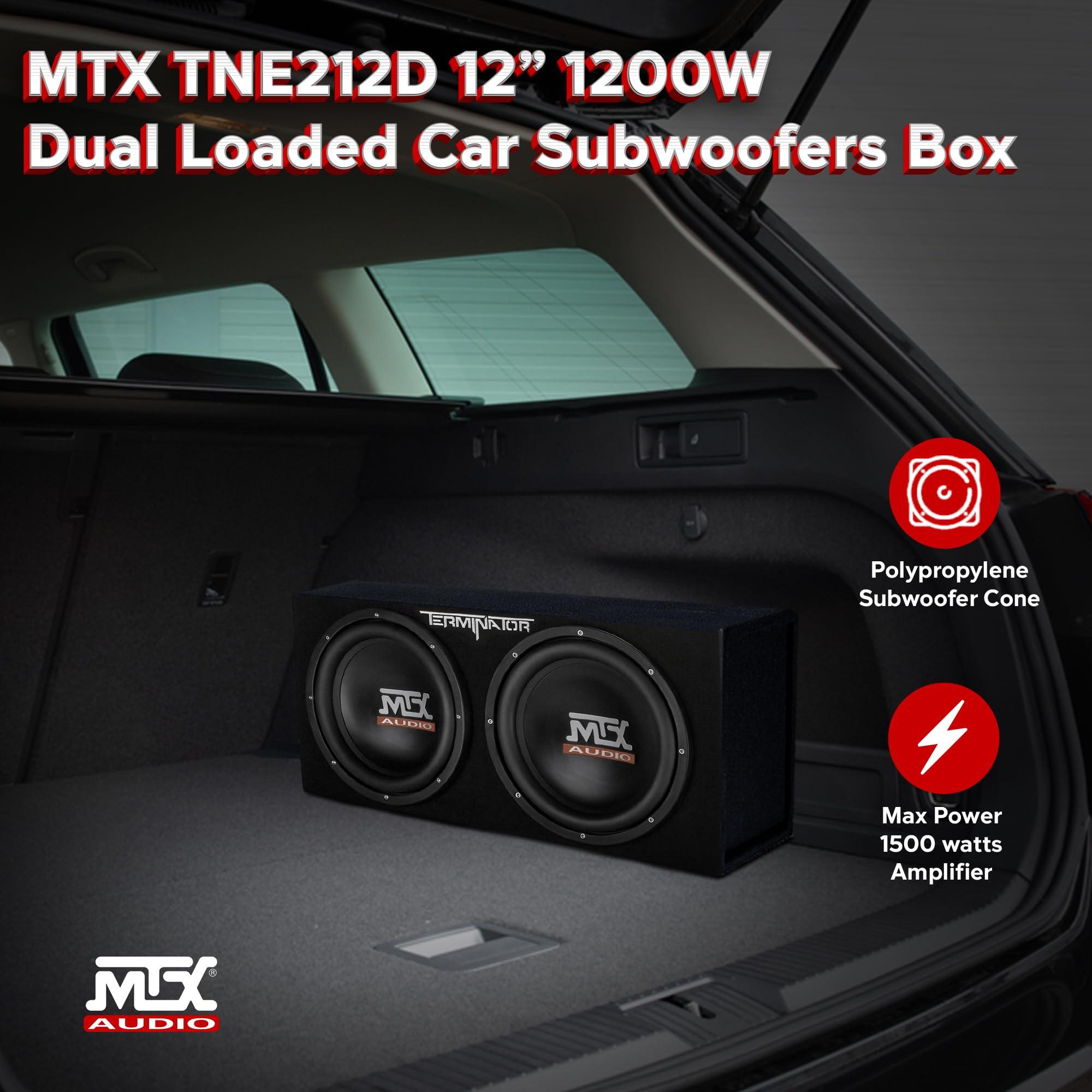 MTX MTX Audio Dual Subwoofer Vented Enclosure with High Resolution Feature, Aviation Carpet and Floor Standing Mounting Type for Vehicle, Black
