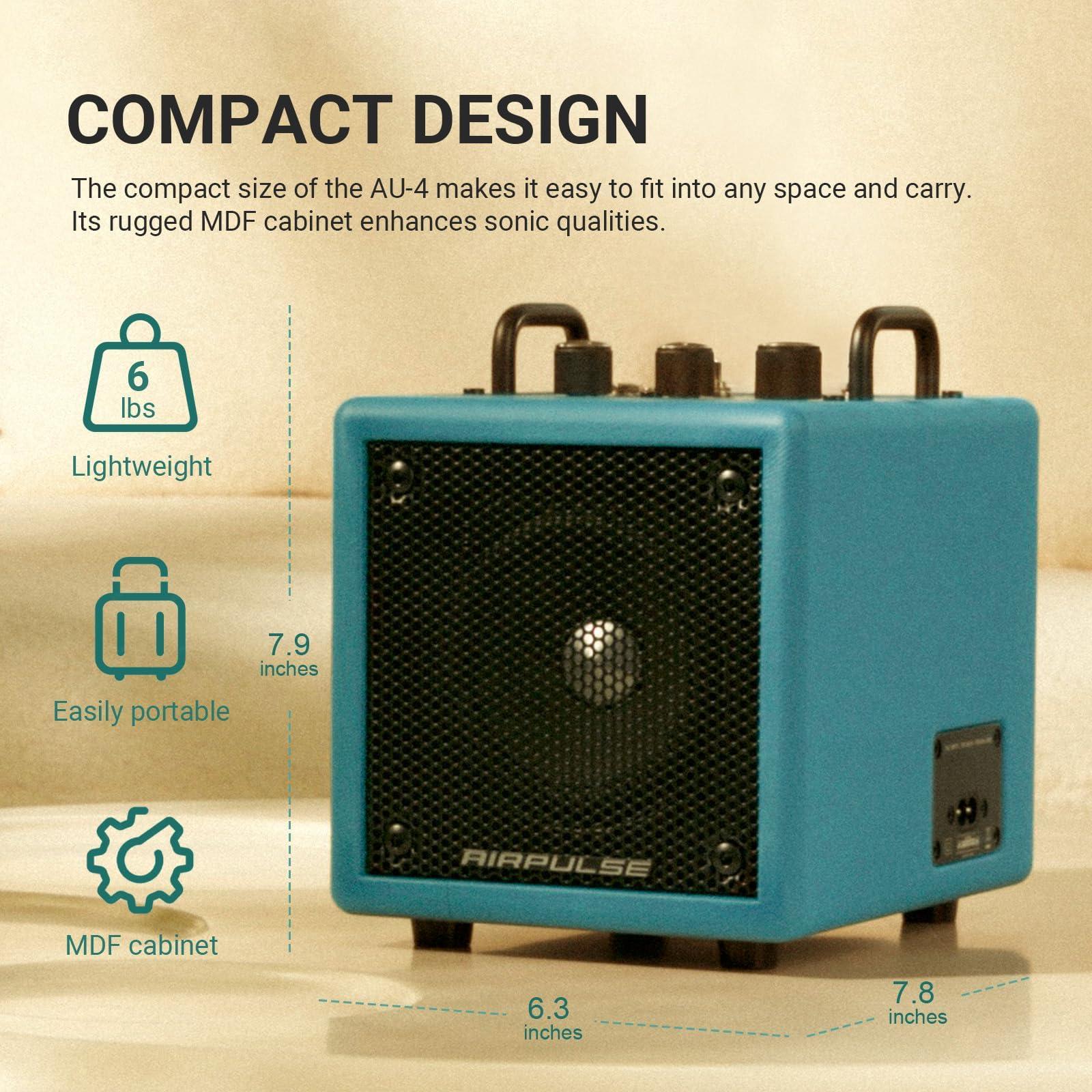 Airpulse AirPulse Wireless Bluetooth Home Speaker, Compact Speakers with AUX/LINE Input for Home Office (Blue)