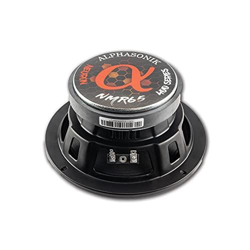 Alphasonik Alphasonik 1 Pair of NMR65 Neuron Series 6.5" 600 Watts Max 150 Watts RMS Mid-Range Car Audio Speaker 4-Ohm Cloth Surround, Non Pressed Paper Cone, Ferrite Magnet