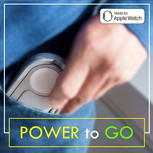 CyberTech [MFI Certified] Replacement Protable Magnetic Charging Dock for Apple iWatch, Foldable Enable Nightstand Mode with 3ft Long USB Cable Compatible for All iWatch Series 1, 2, 3 (38, 42mm) (White)