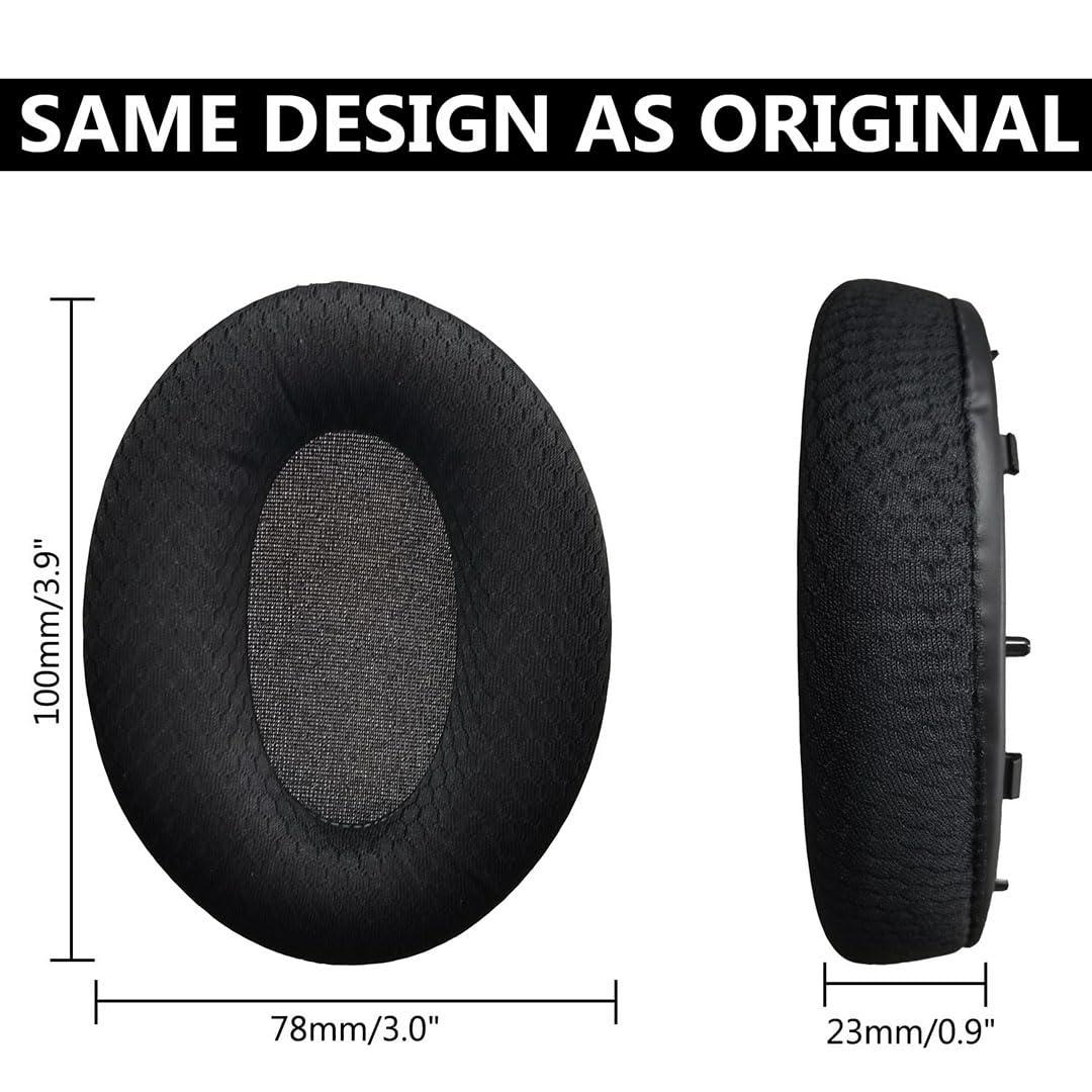 DACUNDENG Replacement Ear Pads for Sony WH1000Xm3 Noise Reduction Earphones Earmuffs Sponge Earcap Fiber Mesh Earpads (Black)