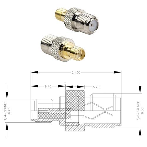 exgoofit exgoofit F Type to SMA Male Female Coax Connector Coaxial Adapter 2 Sets 6 Pcs