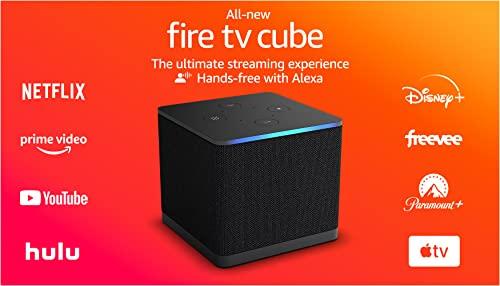 Amazon Amazon Fire TV Cube (newest model) with AI-powered Fire TV Search, Hands-free streaming device with Alexa, Wi-Fi 6E, 4K Ultra HD