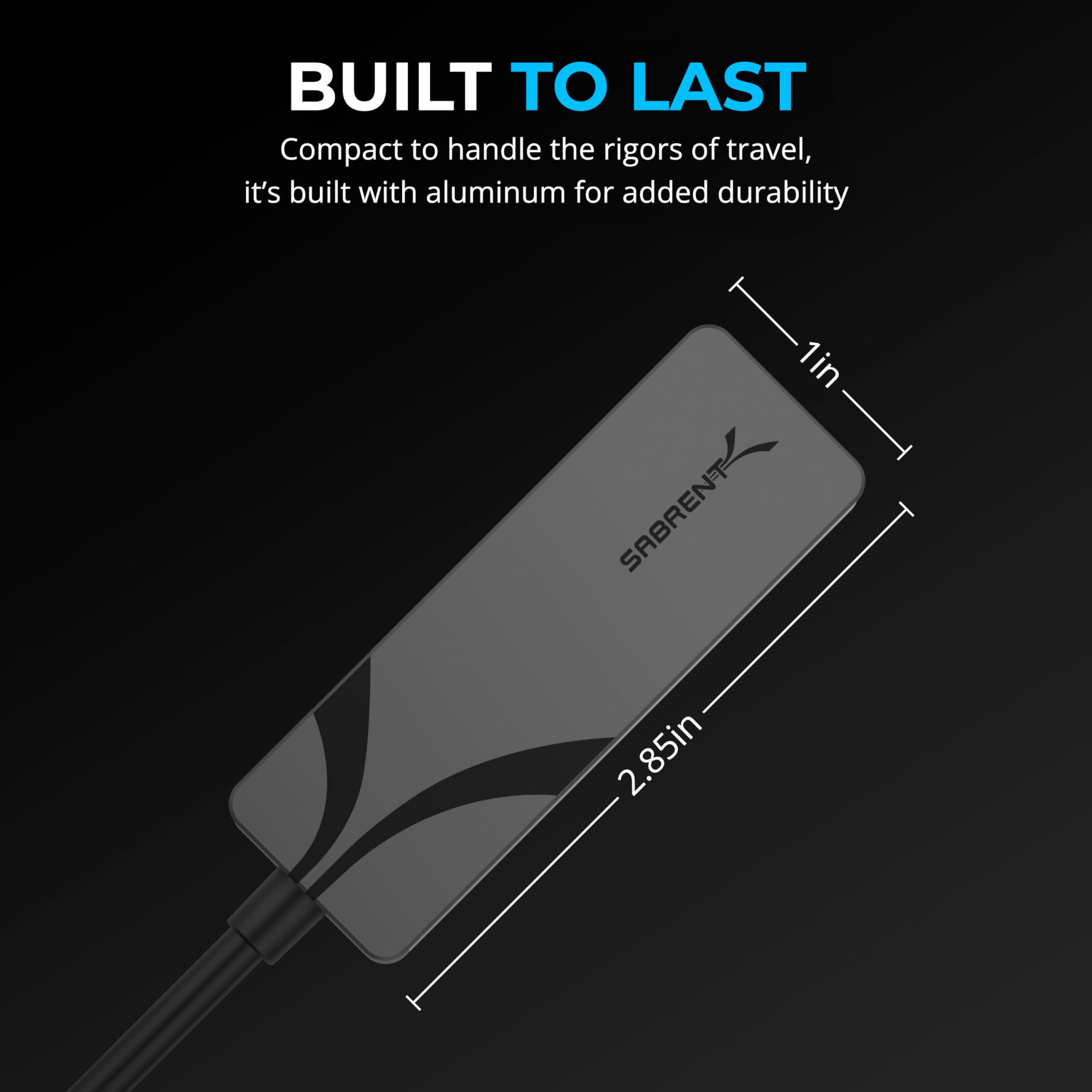 SABRENT SABRENT USB-C to 2.5Gbps Ethernet Adapter, Aluminum USB-C to RJ45 Network Adapter for MacBook Pro/Air, iPad Pro (2018 & Later), Windows, Linux (NT-25GA)