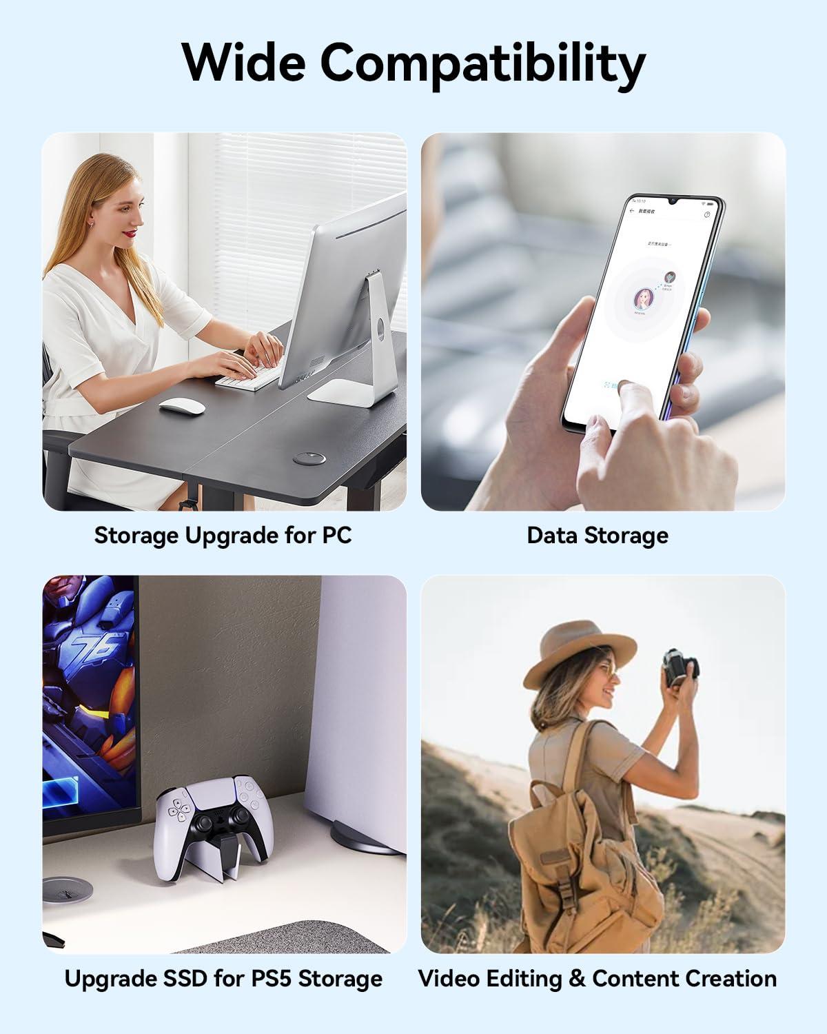 Yottamaster Yottamaster 2TB Magnetic External SSD, Up to 2000MB/s USB 3.2 Gen 2x2 Portable Solid State Drive, Supports 4K ProRes HDR Compatible with iPhone 16/15 Pro Max, Smartphone, Tablet, Laptop - PF20