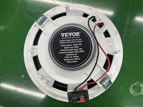VEVOR VEVOR 2 PCs 8 Inch in Ceiling Speakers, 100W Flush Mount Ceiling & in-Wall Speakers System with 8" Woofer,1" Tweeter, for Home Kitchen Living Room Bedroom or Covered Outdoor Porches