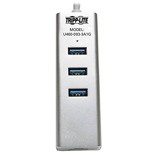 Tripp Lite Tripp Lite 3-Port USB-C to USB-A Portable Hub with Gigabit Ethernet Port (GbE), RJ45, USB 3.1 Gen 1 Type-C to Type-A, Aluminum (U460-003-3A1G)