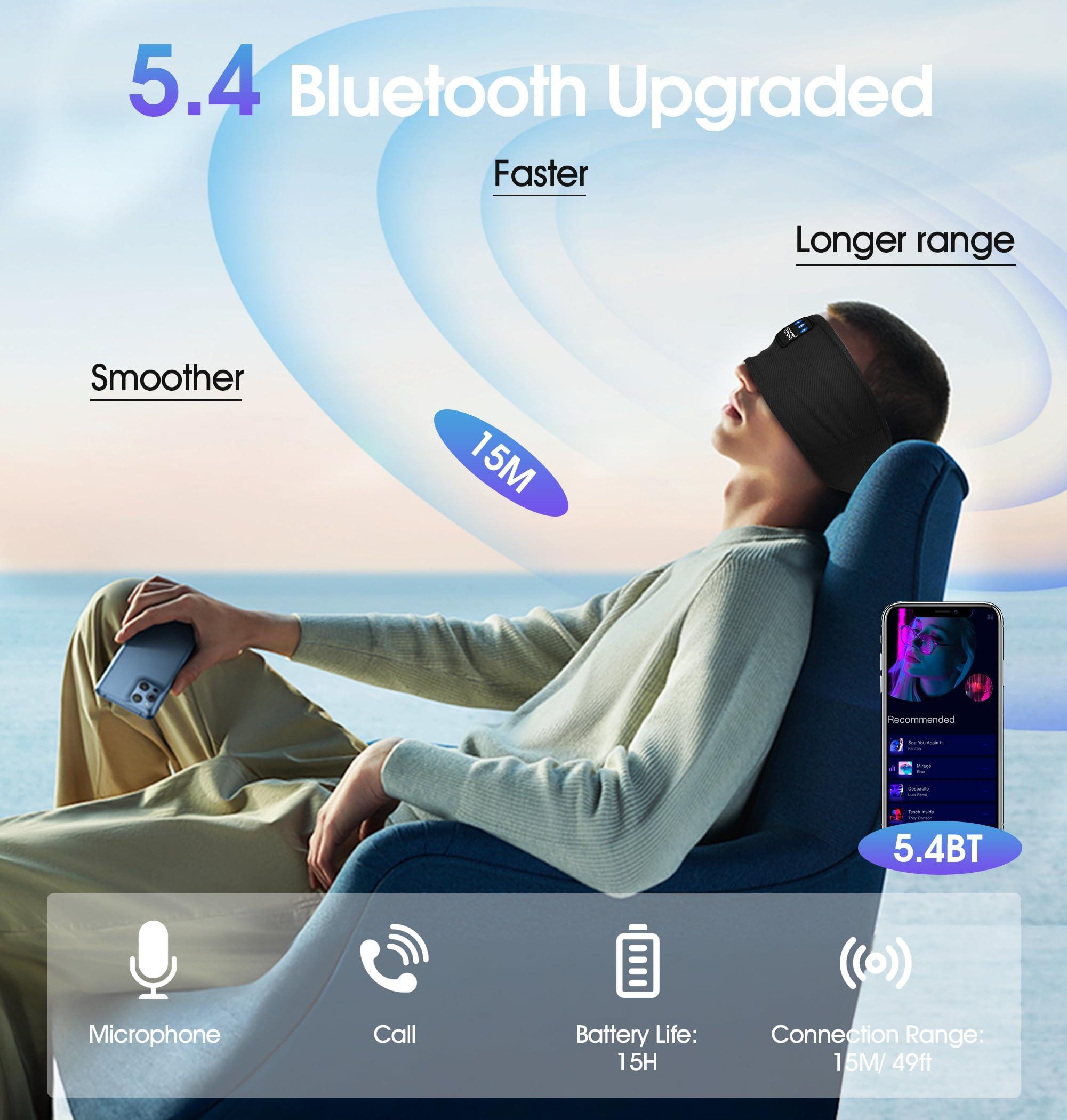 TOPOINT TOPOINT Sleep Headphones Bluetooth 5.4, Sports Wireless Earphones Sweat Breathable with HD Stereo Speaker for Women Men Sports Gifts Workout Jogging Yoga Insomnia Travel Meditation