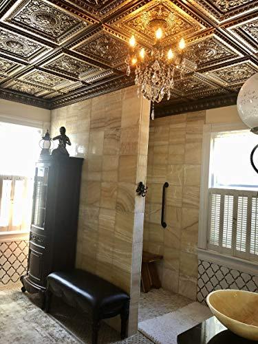 From Plain To Beautiful In Hours La Scala-Faux Tin Ceiling Tile - Antique Copper 25-Pack