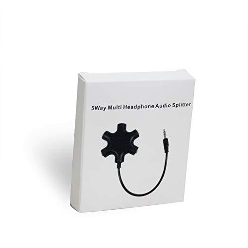 MAOYE MAOYE 5-Way Multi Headphone Audio Splitter Connector Headphone Splitter, 3.5mm Audio Stereo Splitter Cable 1 Male to 5 Port Female Earphone Headset Splitter Adapter Compatible with iPhone, Samsung,