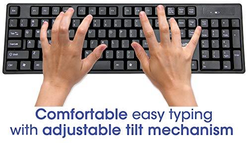 MANHATTAN Manhattan Wireless Keyboard and Mouse Combo - Full-Size USB Wireless Keyboard Mouse Set with 2.4GHz Dongle for PC Computer Laptop - Compatible with Windows and Mac 3 Year Warranty - Black 178990