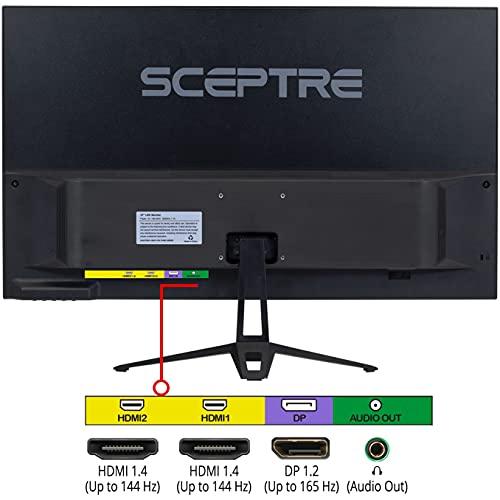 Sceptre Sceptre IPS 27-inch Gaming Monitor 1920 x 1080p up to 165Hz 1ms AMD FreeSync Premium 119% sRGB DisplayPort HDMI Build-in Speakers, Machine Black (E275B-FPT168S)