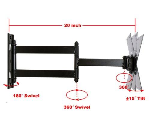 VideoSecu VideoSecu Articulating TV Wall Mount Bracket for Most 23" - 32" Plasma Flat Panel Screen LCD LED TV Displays with Free DVD DVR VCR Mount Bracket ML531BK WO3
