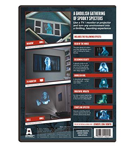 Reaper Brothers Lighting AtmosFear FX Ghostly Apparitions & Bone Chillers DVD Plus Reaper Brothers High Resolution Rear Projection Screen for Virtual Halloween Window Projection Movies
