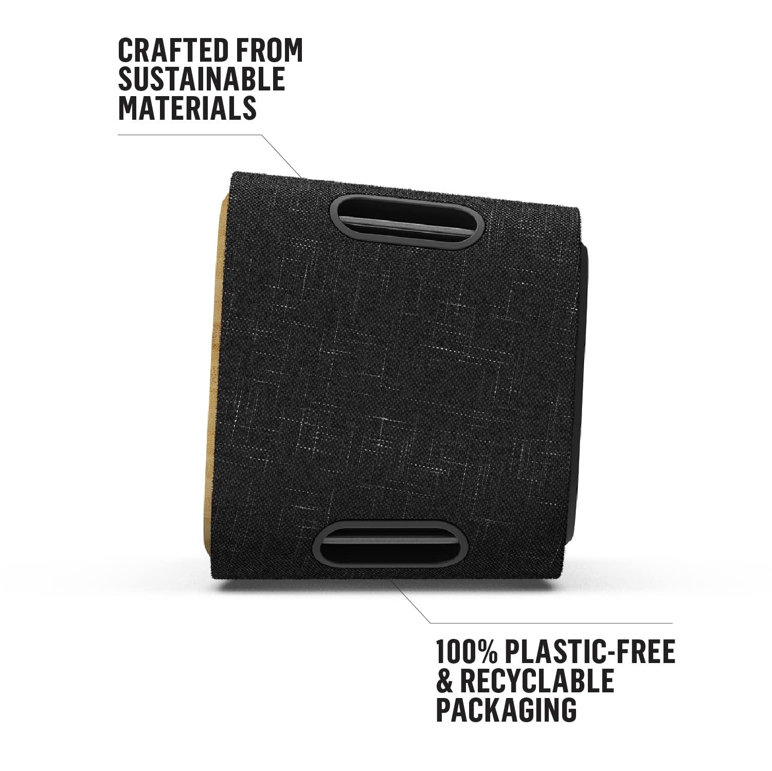 Marley House of Marley Get Together 2: Portable Speaker with Wireless Bluetooth Connectivity, 20 Hours of Playtime and Sustainable Materials, IP65 Dust and Water Resistance, Signature Black