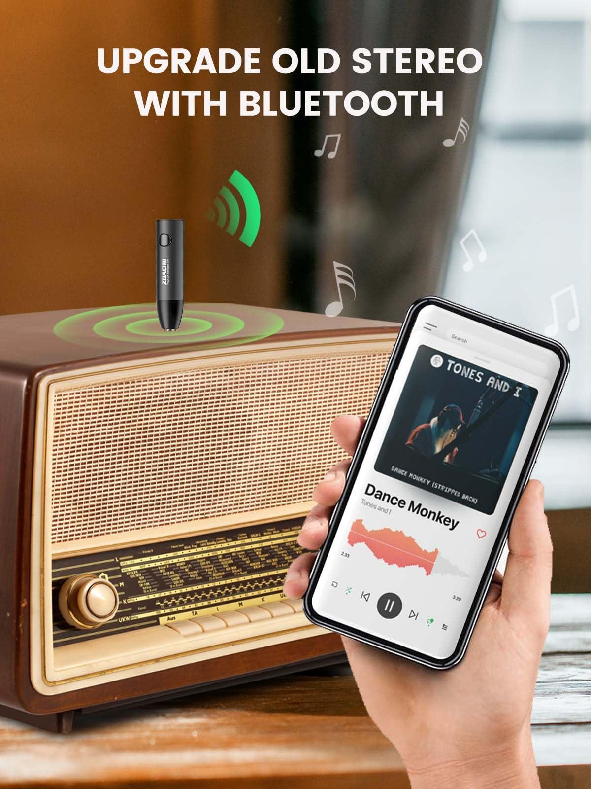 ZOACHII ZOACHII Bluetooth Aux Adapter for Car, Wireless Bluetooth 5.0 Audio Receiver with 3.5mm Jack for Vehicle Truck Home Stereo Speaker Headphone Music Streaming, Handsfree Calling, [1 Piece]