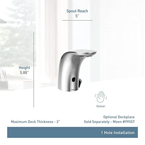 Moen Moen 8554AC Mpower Sensor Operated Single Mount Above Deck Lavatory High Arc Ac Powered Faucet