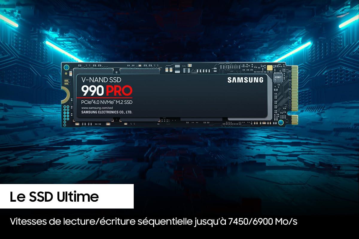 SAMSUNG Samsung 990 PRO 1TB PCIe 4.0 (up to 7450 MB/s) NVMe M.2 (2280) Internal Solid State Drive (SSD) (MZ-V9P1T0BW)