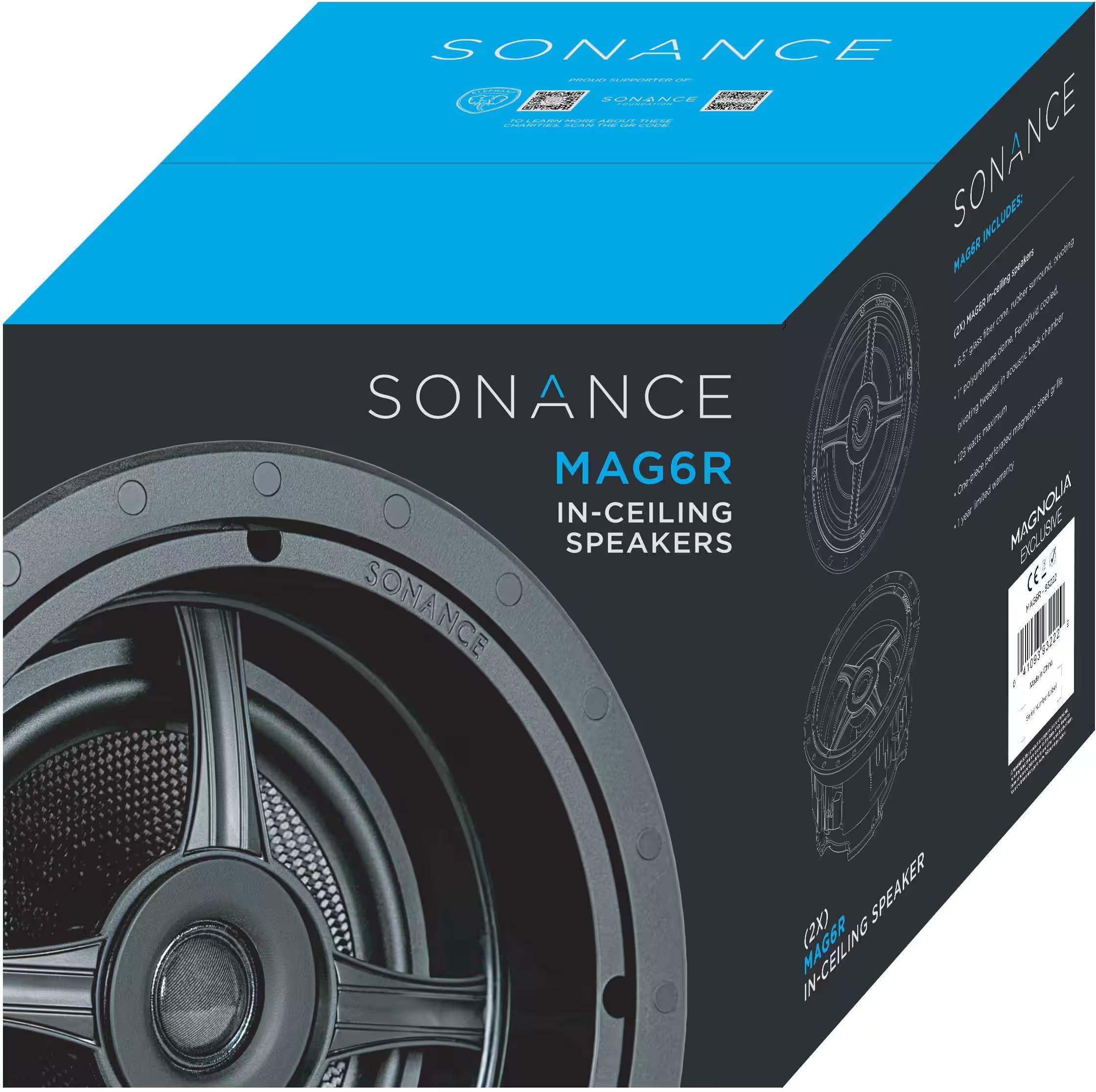 Sonance Sonance MAG6R - 6-1/2" 2-Way in-Ceiling Speakers (Pair) - Black