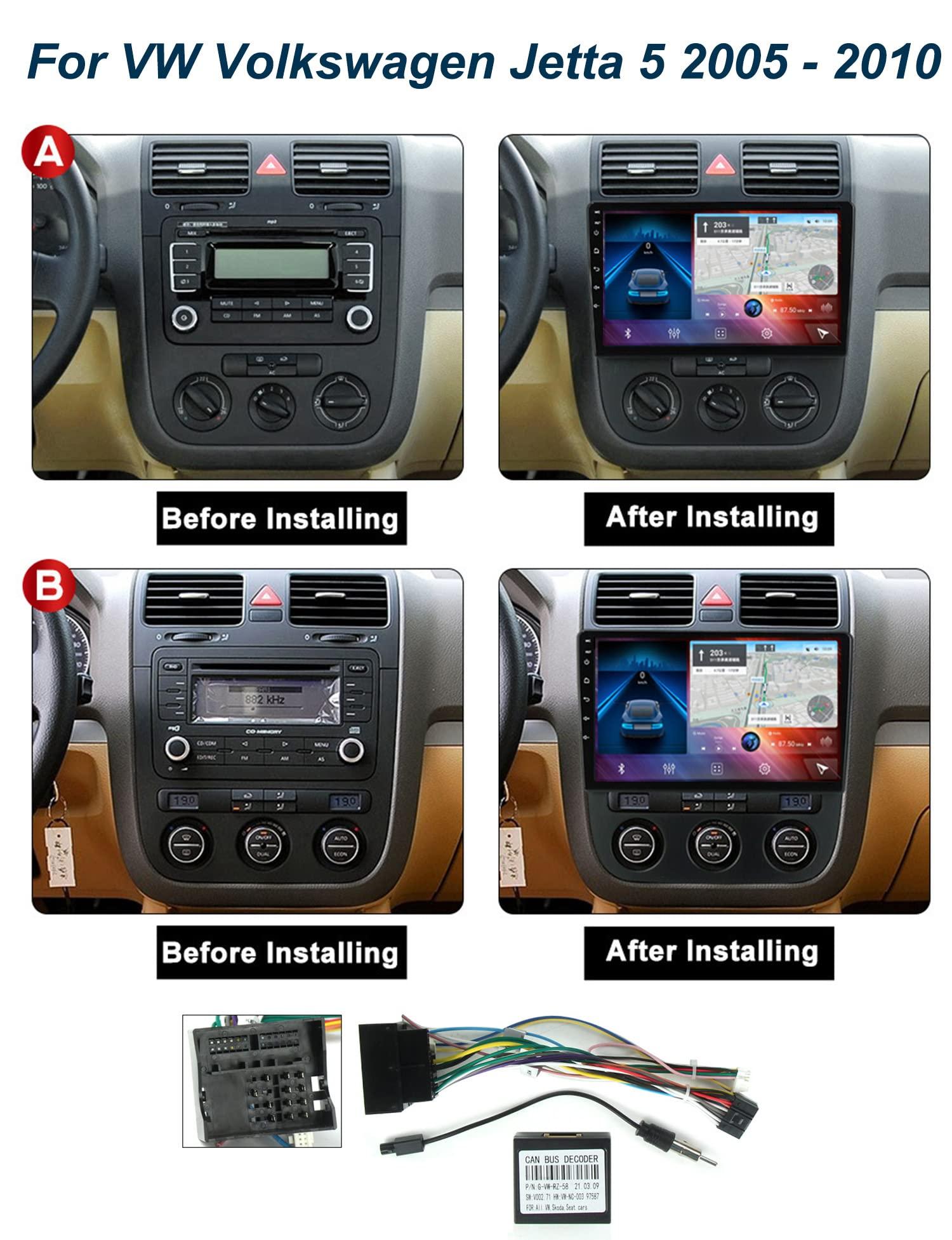 Charmstep 9" Android 11 Car Radio for Volkswagen VW Jetta 5 2005-2010 Multimedia Video Player Car Stereo GPS Navigation with Carplay Bluetooth WiFi 4G SWC DSP+Backup Camera,M150s/2+32g/b